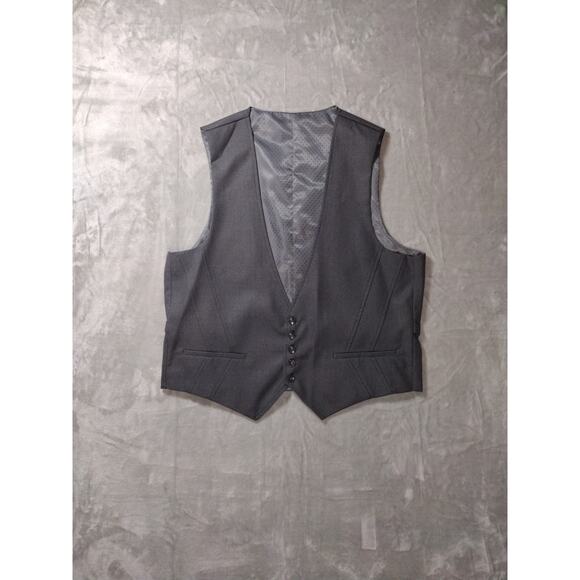 Apollo King Mens Super 160s Hand Tailoring Suit Jacket & Vest Char Black 44 - Picture 10 of 16